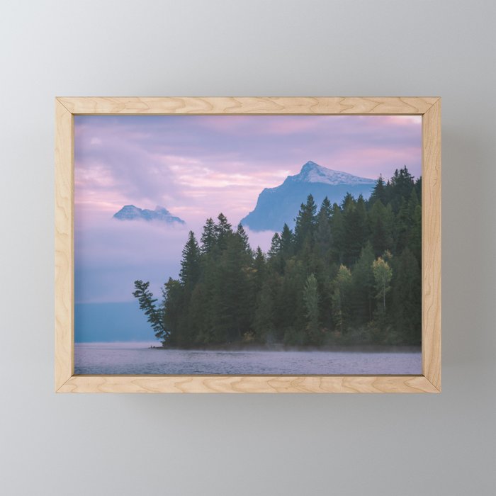 Morning on Lake McDonald Framed Mini Art Print