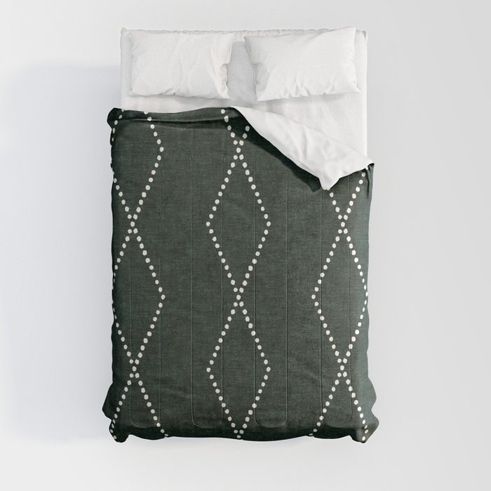 geometric diamonds - evergreen Comforter