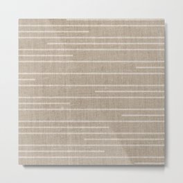 Boho Minimal Neutral Stripes Pattern Metal Print