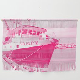 Vampy Commercial Fishing Boat Marina Nautical Northwest Magenta Pink Industrial Landscape Pacific Ocean Wall Hanging