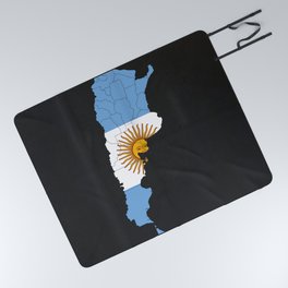 Argentina Flag Map Picnic Blanket