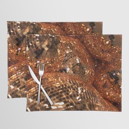 Gold Glitter Discoballs  Placemat