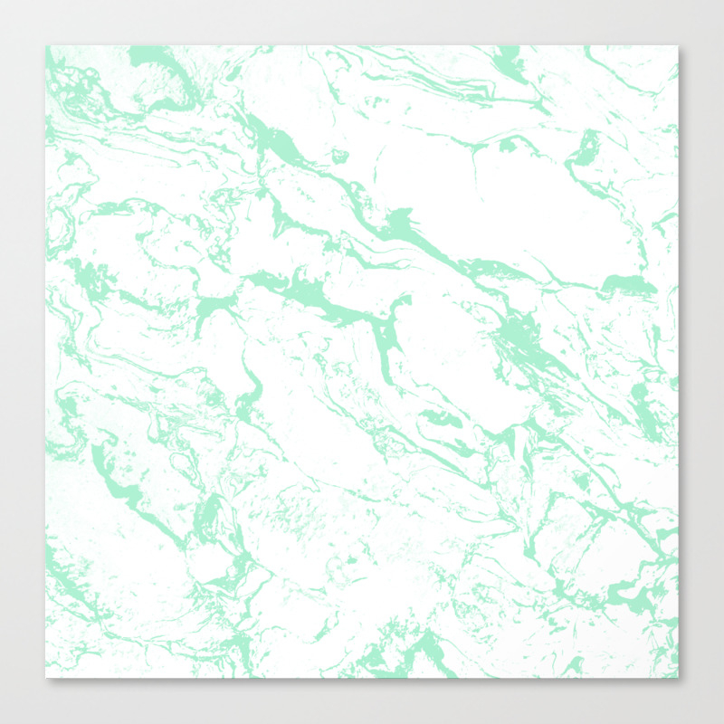 Trendy Modern Pastel Mint Green White Marble Pattern By Girly