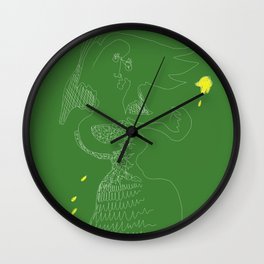 The Bride with Yellow Flower Wall Clock