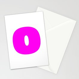 o (Magenta & White Letter) Stationery Card