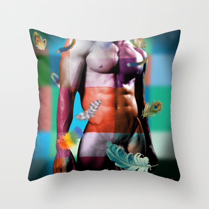 Definitely naked Throw Pillow