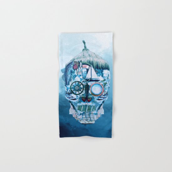 Skull Ocean Blue Hand & Bath Towel