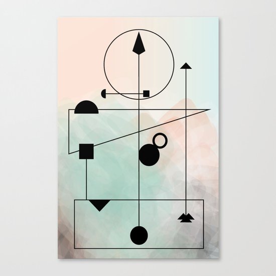 Geometric Scandinavian Design Pastel Colors Canvas Print
