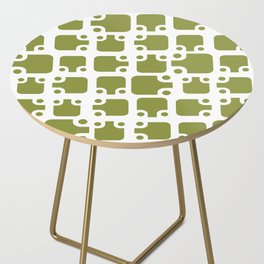 Mid Century Modern Abstract Pattern Olive Green 1 Side Table