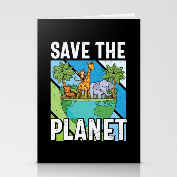 Save The Planet Vintage Retro Stationery Cards