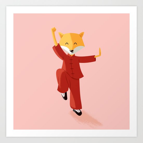 Mr. Fox knows Kung fu Art Print