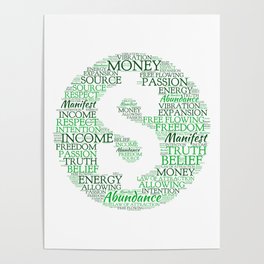 Financial Abundance Word Art Poster