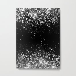 Silver Gray Black Glitter #3a (Faux Glitter - Photography) #shiny #decor #art #society6 Metal Print