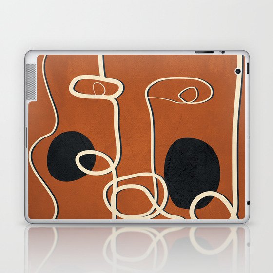 Abstract Face Line Art 05 Laptop & iPad Skin
