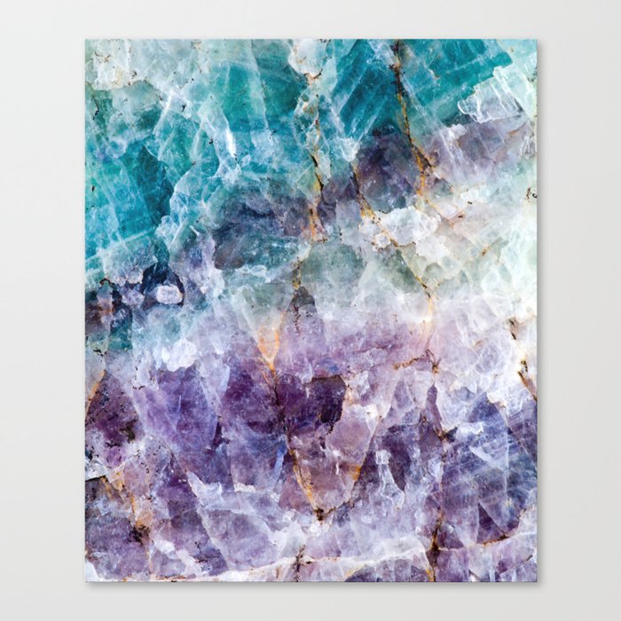 Turquoise Purple Quartz Crystal Canvas Print By Thequarry Society6