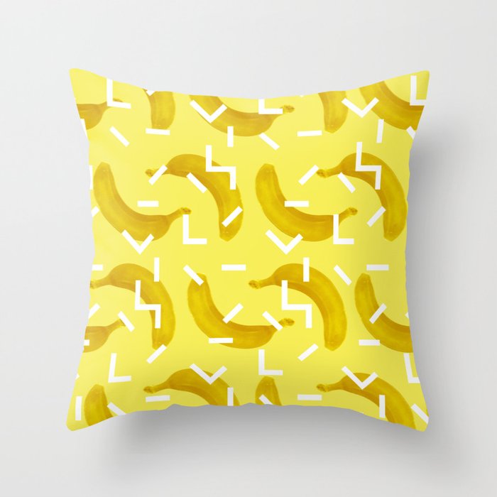 Banana Pattern II Throw Pillow