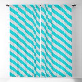[ Thumbnail: Dark Turquoise and Light Grey Colored Stripes/Lines Pattern Blackout Curtain ]