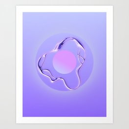 Carlena - space aura cosmic abstract pink pastel lavender chrome holograph aura space art Art Print