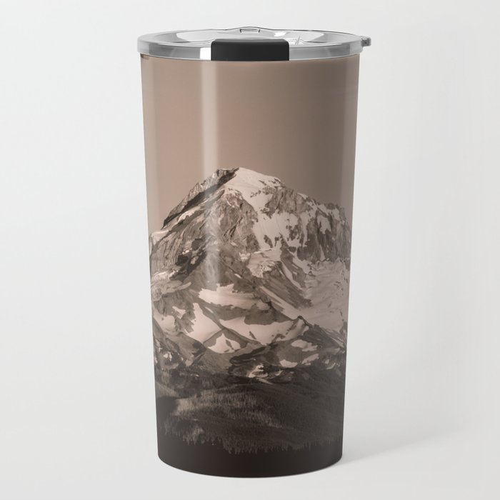 Mount Hood - Black and White - nature photography Travel Mug