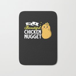 Chicken Nugget Girl Queen Vegan Nuggs Fries Bath Mat
