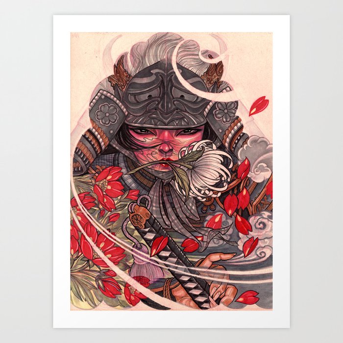 Female Samurai Warrior Art Print