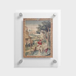 Antique 17th Century Sheep Farming Pastoral Tapestry Floating Acrylic Print