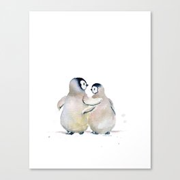 Two Little Penguins Canvas Print