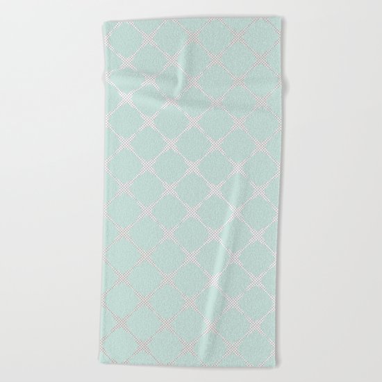 Polka Dots & Mint Tiles Beach Towel