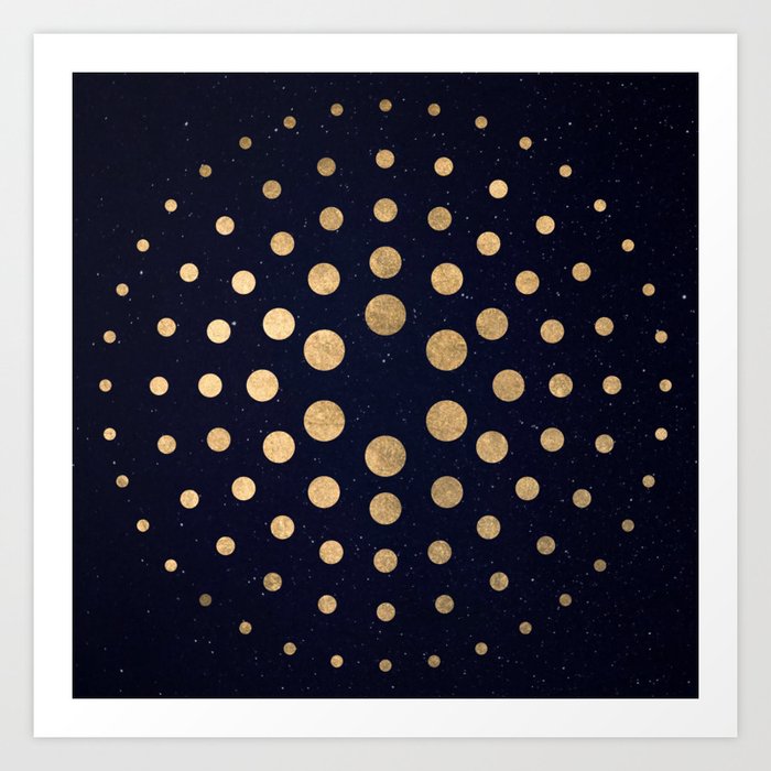 Spiral Night Sky Gold Foil Art Print by oldurbanfarmhouse Society6