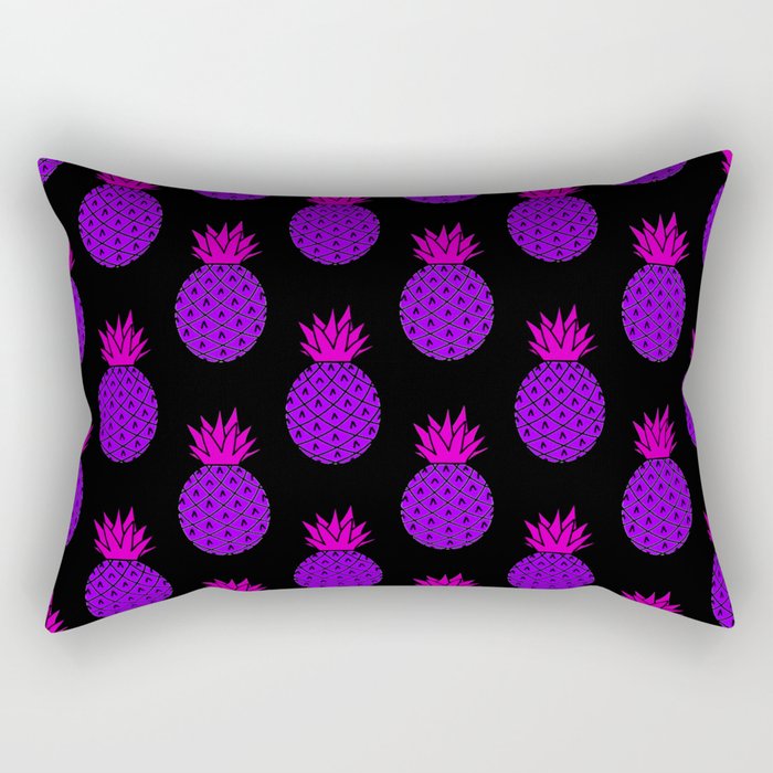 Purple Disco Pineapples Rectangular Pillow