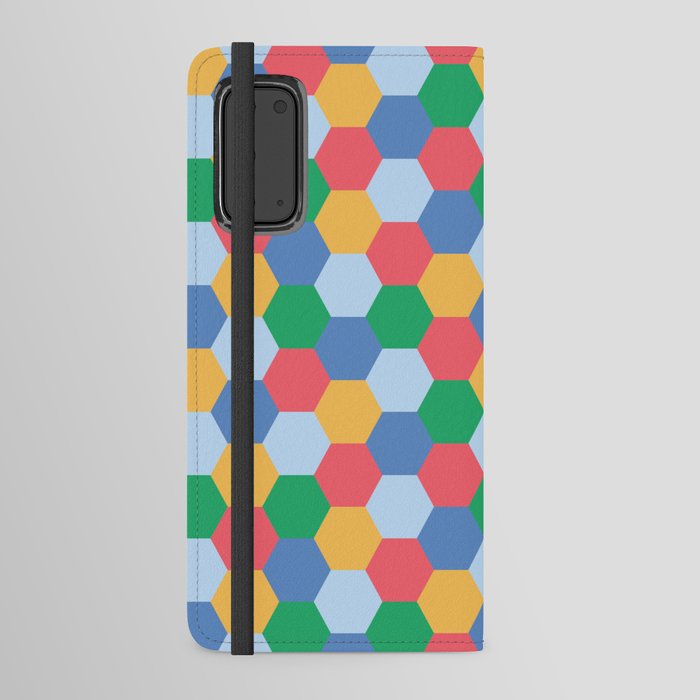 Colorful Hexagon polygon pattern. Digital Illustration background Android Wallet Case