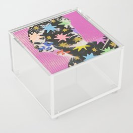 All about stars Acrylic Box | Vintage, 3D, Curated, Star, Collage, Digital, Retro, Photomontage, Stats, Decoupage 
