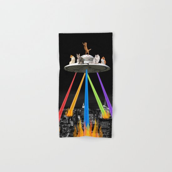 CAT INVADERS Hand & Bath Towel