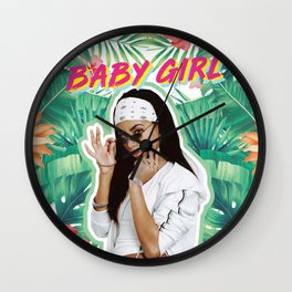 aaliyah the baby girl Wall Clock