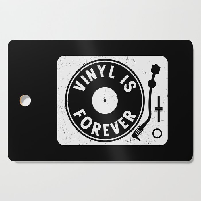 Vinyl Is Forever Retro Music Cutting Board