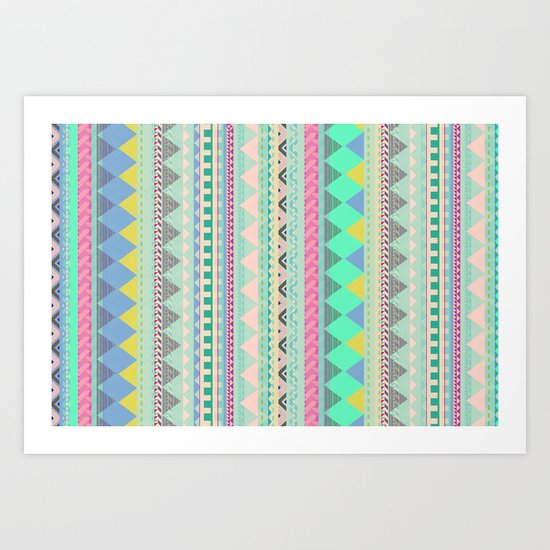 PASTEL AZTEC Art Print