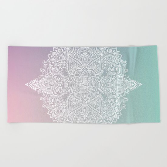Mehndi Tattoo Ancient India Beach Towel