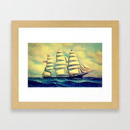 Ship at Sea Framed Art Print