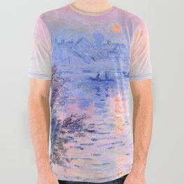 Claude Monet "Sunset on the Seine at Lavacourt. Winter Effect" All Over Graphic Tee