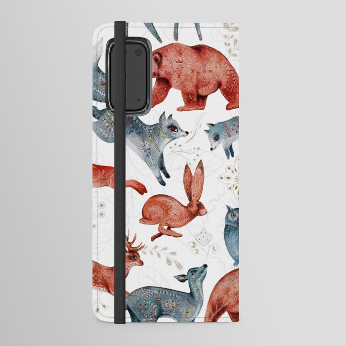 Animals in the forest Android Wallet Case