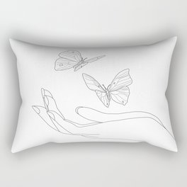 Butterflies on the Palm of the Hand Rectangular Pillow