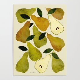 mediterranean pears watercolor Poster