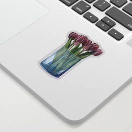 Tulips in a vase Sticker