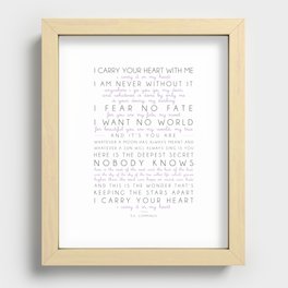 i carry your heart poem by e.e. cummings Recessed Framed Print