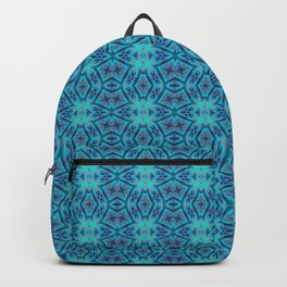 Turquoise Dream Symmetrical Geometric Digital Art Backpack