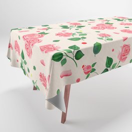Red Rose Pattern Tablecloth