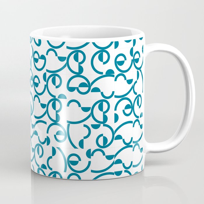 Lots of blue curves tiles Coffee Mug