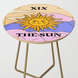 Retro Tarot Card The Sun XIX Side Table