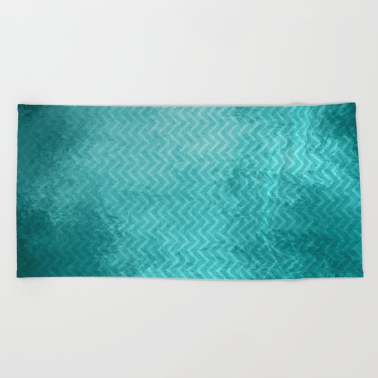 Textured limpet blue chevron pattern Beach Towel