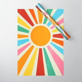 Retro Sunrise: Rainbow Edition Wrapping Paper